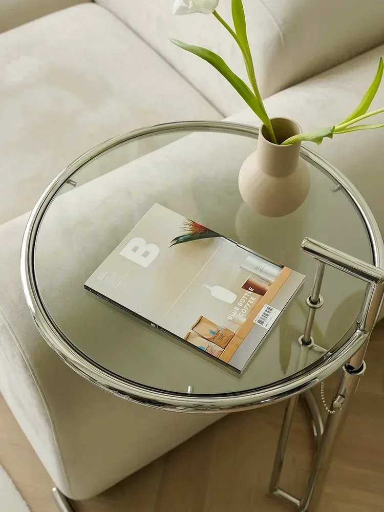 

Lifting edge few transparent glass corner few simple ins medieval round sofa Irene coffee table