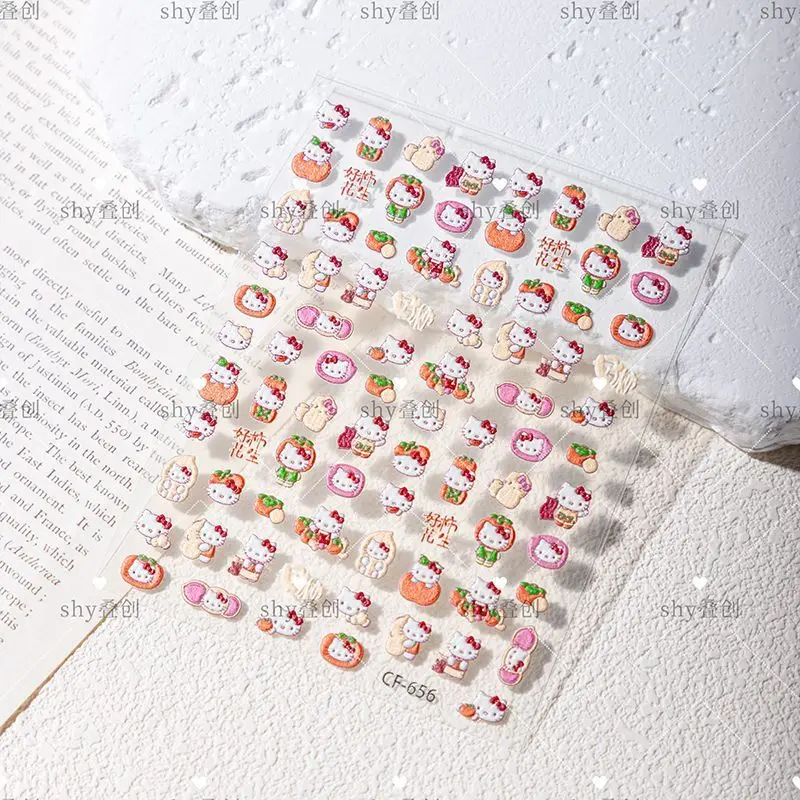 Sanrio Family Anime Nail Art Decorazione Rilievo Nail Art Sticker Carino Hello Kitty Kulomi Melody Pochacco Nail Art Decalcomanie