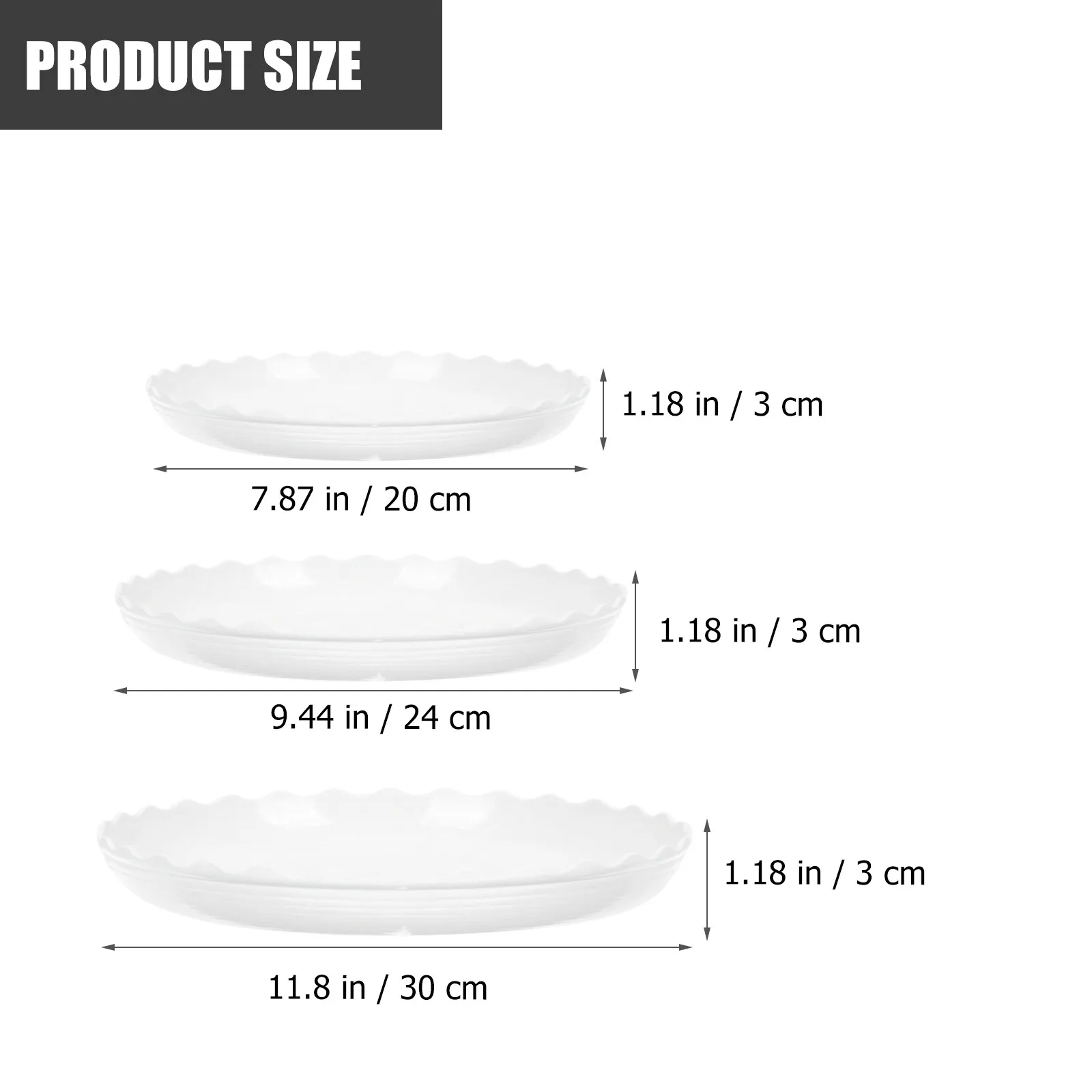12Pcs Round Flower Pot Saucer Plastic Plant Drip Tray for Indoor Outdoor Use Water Holding Soil Spill Protection Non-Slip