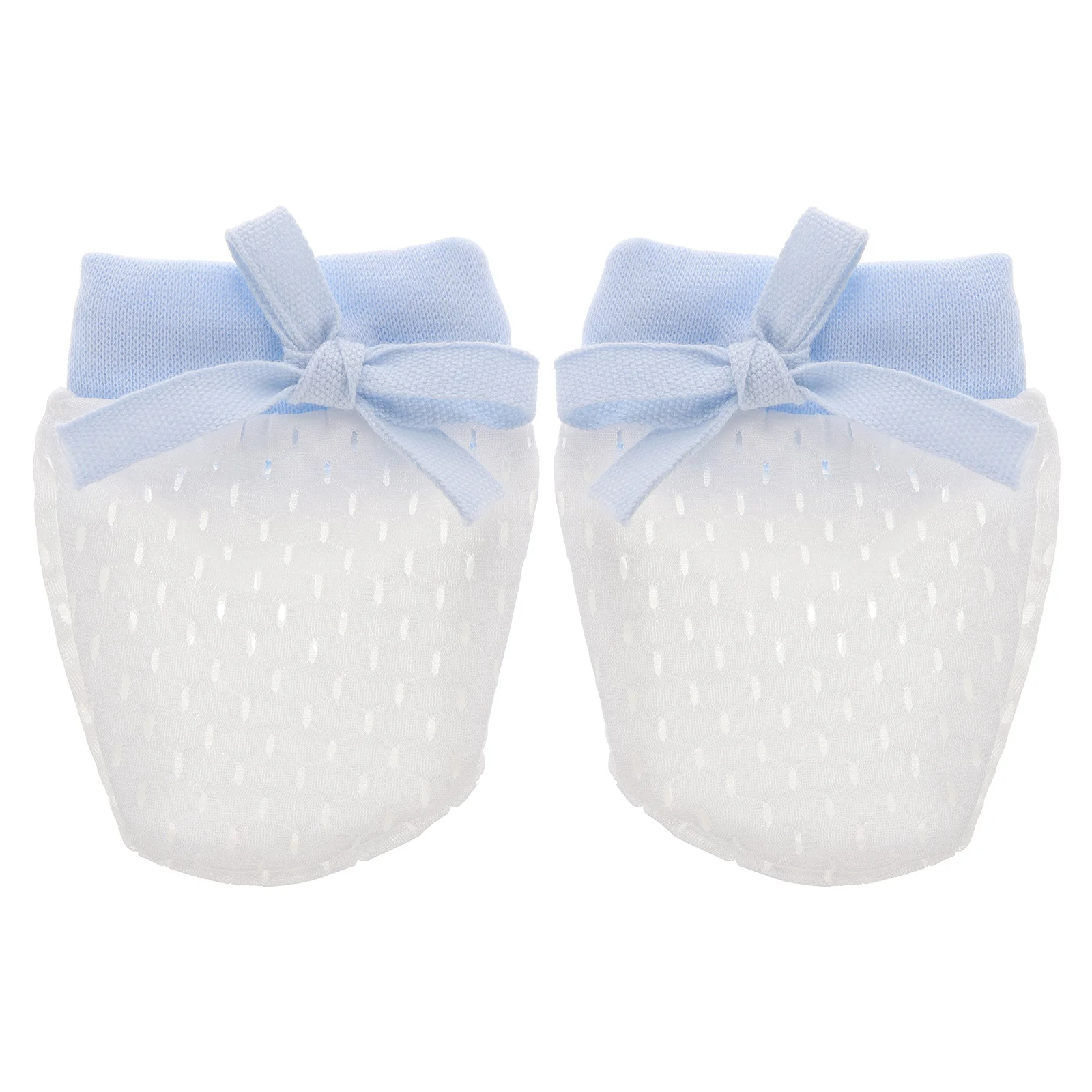 

1Pair Drawstring Baby Mittens No Scratch Soft Fabric Adjustable Wrist Newborn Hand Protector for Infants Toddlers 0-10 Months