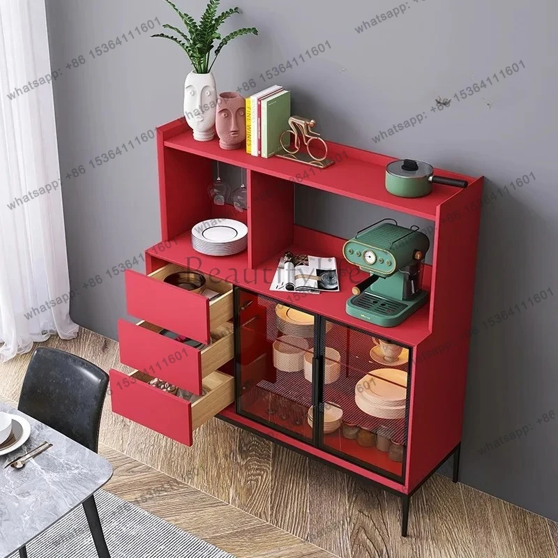 Factory Direct Italian Minimalist Solid Wood Dining Side Cabinet Multi-functional Wall Wine Cabinet Modern Light Luxury Nordic S