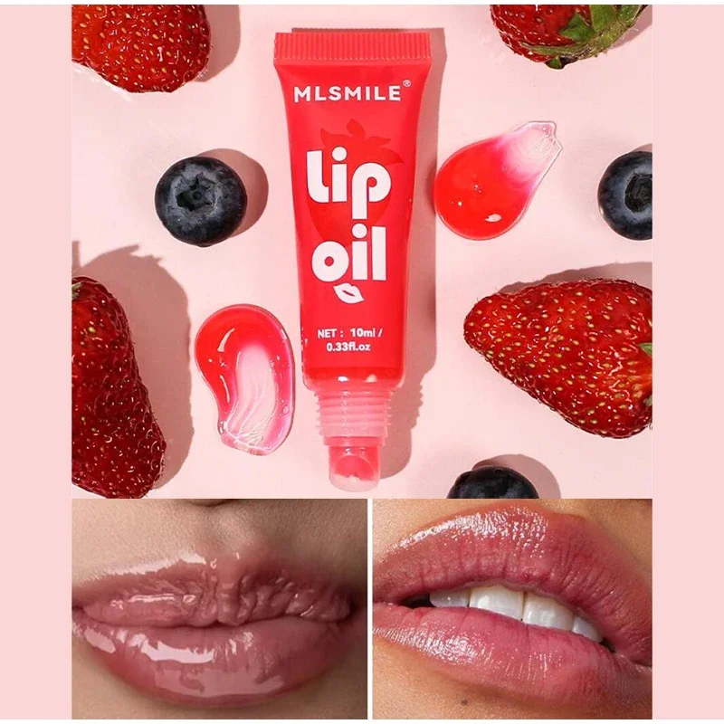 6 Colors Crystal Lip Oil Moisturizing Lip Balm Jelly Lipgloss Liquid Lipstick Lip Tint Fresh Fruit Flavor Lips Makeup