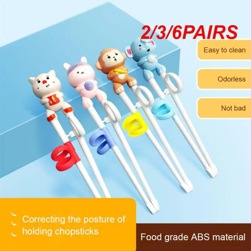 2/3/6PAIRS Beginner Chopsticks Safe And Durable Cutlery Training Chopsticks Light Weight Rich And Colorful