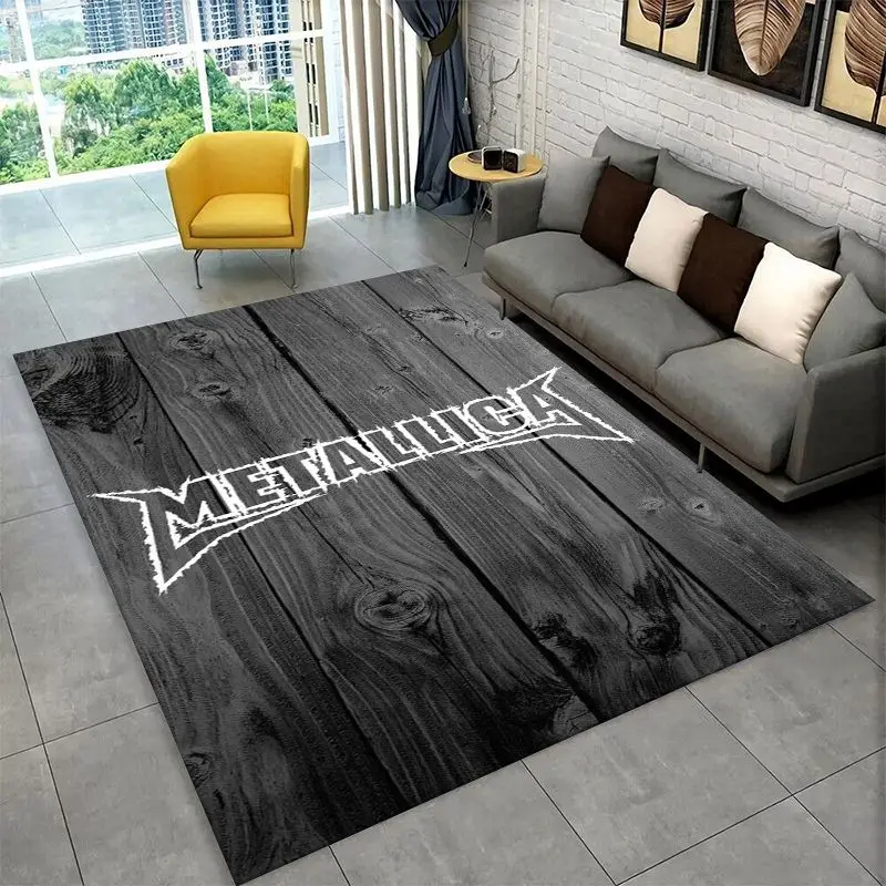 Metal Band M-Metallica Thrash Cartoon Non-Slip Area Rug for Living Room,Bedroom,Playroom,Soft Carpet Floor Mat Home Decor Rug