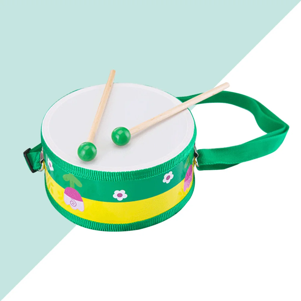 طبلة يدوية خشبية على الوجهين بنمط كرتوني آلة موسيقية تعليمية للأطفال تطوير التنسيق بين اليد والعين