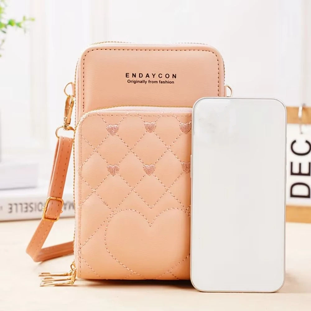 

Многофункциональная женская сумка для мобильного телефона с регулируемым ремешком, трехслойная маленькая сумка на плечо, легкая молния