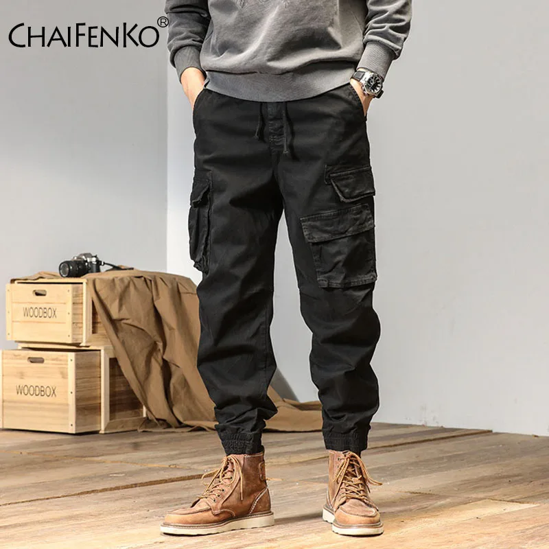 

Осень-зима, мужские простые спортивные штаны, новые модные удобные однотонные брюки для бега, уличные повседневные мужские брюки-карго с несколькими карманами