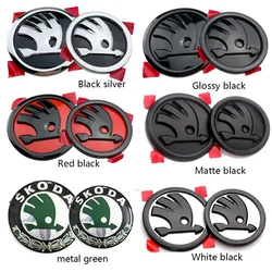 80mm 90mm ABS Emblem For Skoda Fabia 1 2 Octavia a7 RS Superb Rapid Yeti Karoq Vision Car Head Front Rear Boot Tailgate Sticker