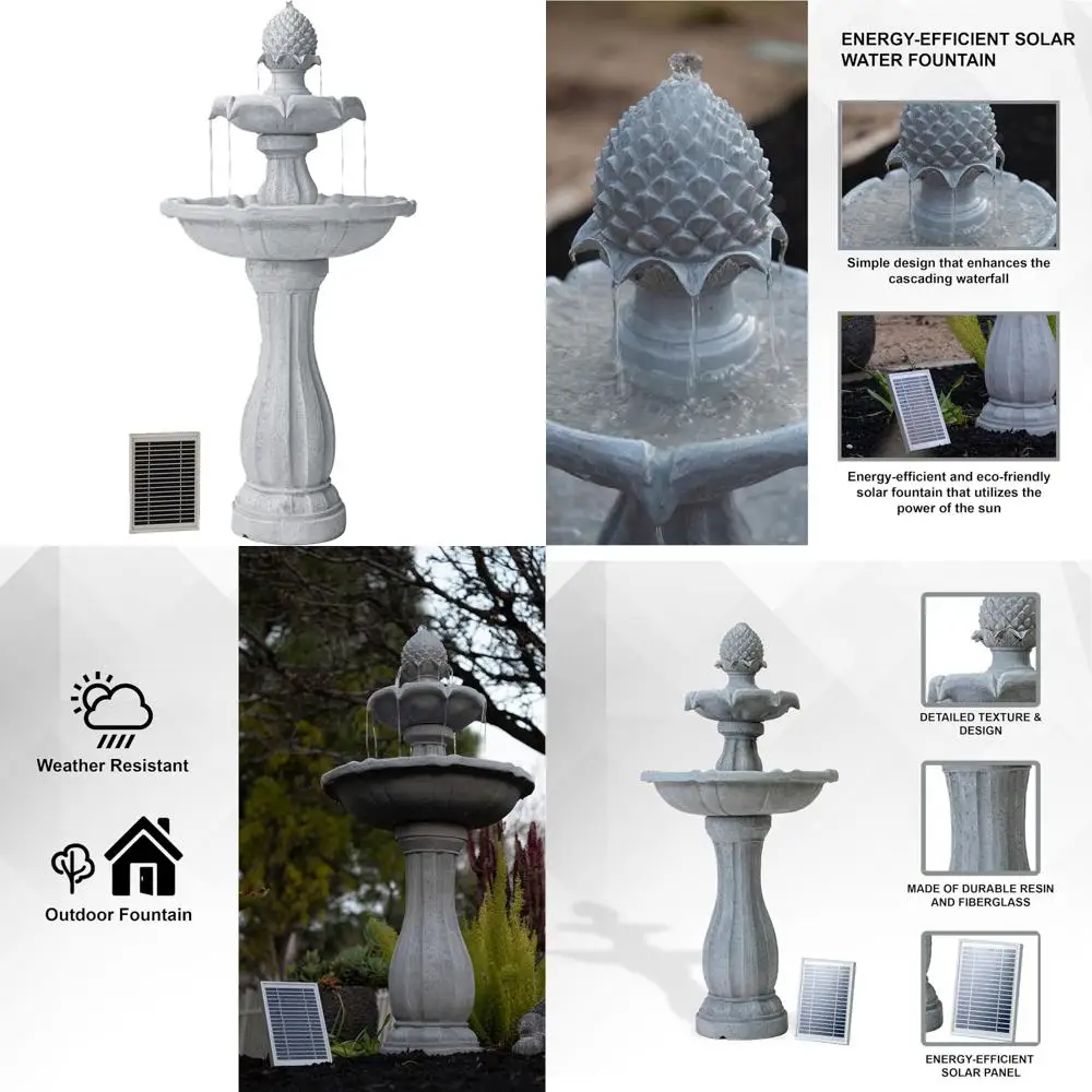 

Высокий уличный фонтан для птичьей ванны с двухуровневой солнечной функцией воды и насосом с автоматическим отключением: конструкция из белого стекловолокна/смолы