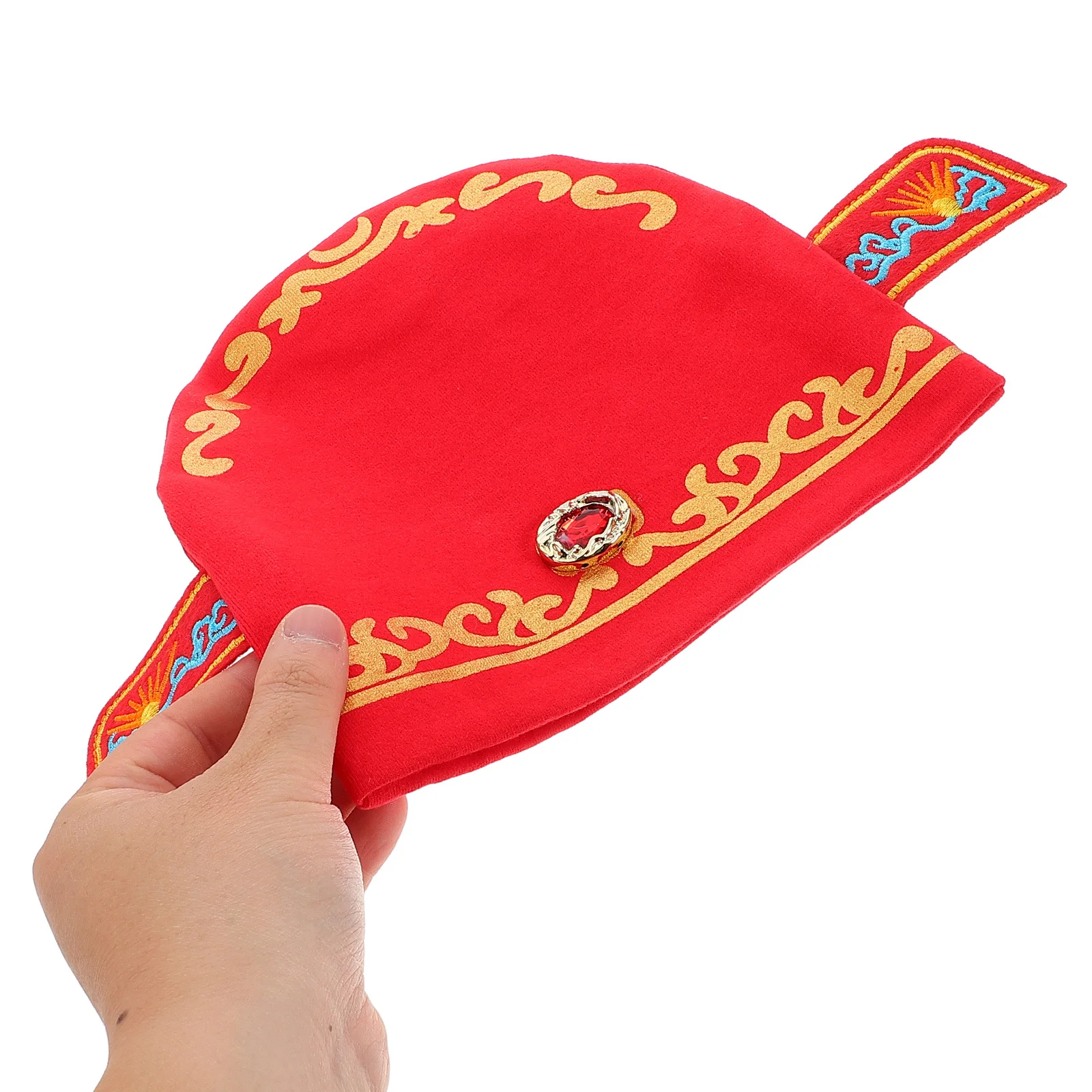 قبعة عيد الميلاد الأولى للأطفال من القطن الأحمر، قبعة ناعمة من Zhou Fortune Crown لالتقاط الصور الفوتوغرافية والحفلات والاحتفالات للجنسين لحديثي الولادة