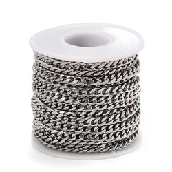 1meter Stainless Steel Cuban Chain for Jewelry Making Bulk Thick Flat Link Chains