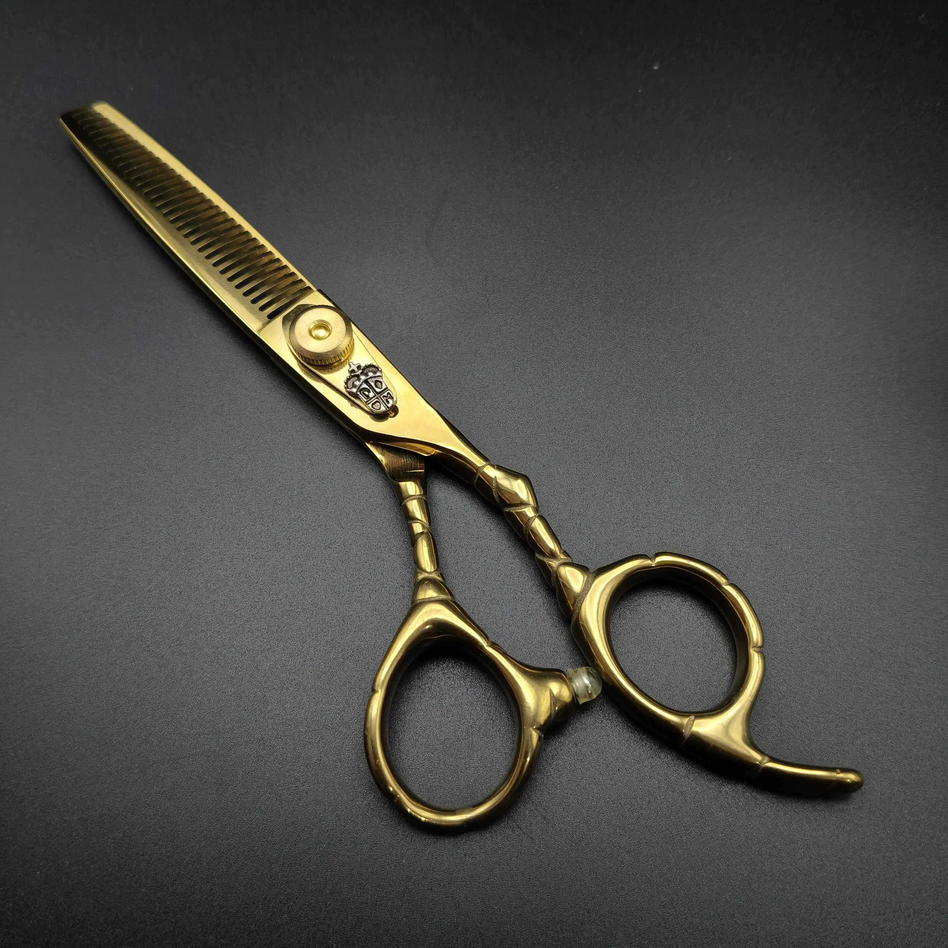 Freelander 6,0-Zoll Professionelle Friseurschere aus 440C Edelstahl mit Damaszener-Muster, Dünne Schere für Friseursalons – Detail 2