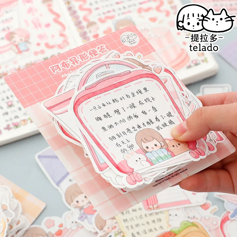 100pcs/lot Memo Pads Material Paper Cartoon Pudding Cake girl  Junk Journal Scrapbooking Cards Retro Background Decoration Paper