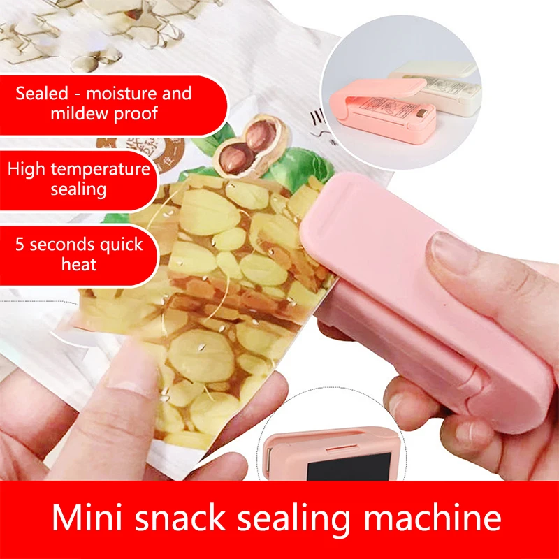 Mini Heat Bag Sealing Machine Package Sealer Bags Thermal Plastic Food Bag Closure Portable Sealer Food Packaging Heat Sealer