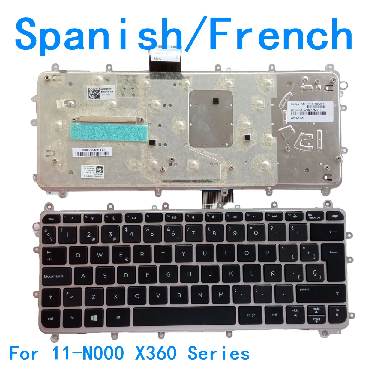 

New Spanish French Language Keyboard For HP 11-N000 X360 Series Notebook PC Replacement Keyboard PK131501A23 PK131502A14