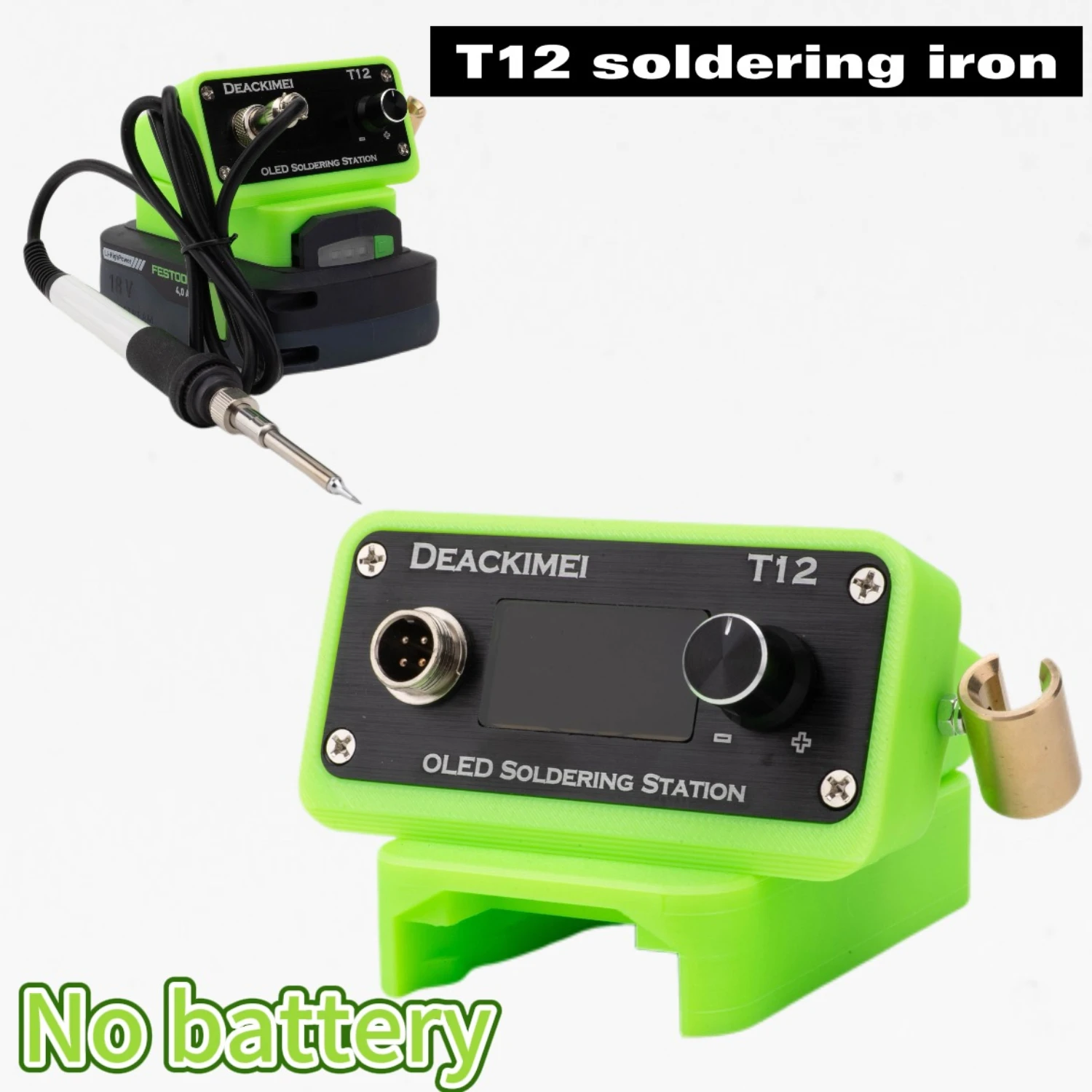 

T12 Soldering Iron Table DIY Is Suitable for Festool 18V Lithium Battery Fast Heating Wireless OLED Soldering Iron (NO Battery)