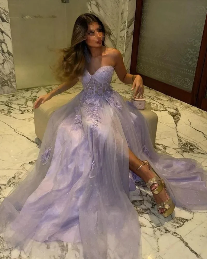 Elegant Womens Party Dresses Graduation Gown One Shoulder Sleeve Evening Dress Purple Line A for Special Occasions Woman