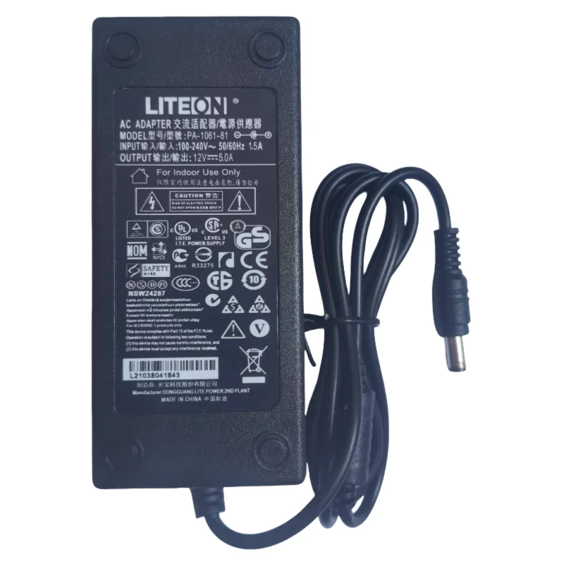 Liteon PA-1061-81 PA-1061-0 12V 5A 60W 5.5*2.5mm AC Adapter Charger Power Supply