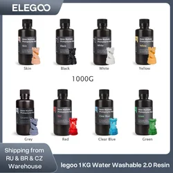 ELEGOO 1KG/2KG resina UV lavable para ELEGOO Saturn 3 Ultra resina de impresora 3D resina de impresora 3D lavable para Photon Mono