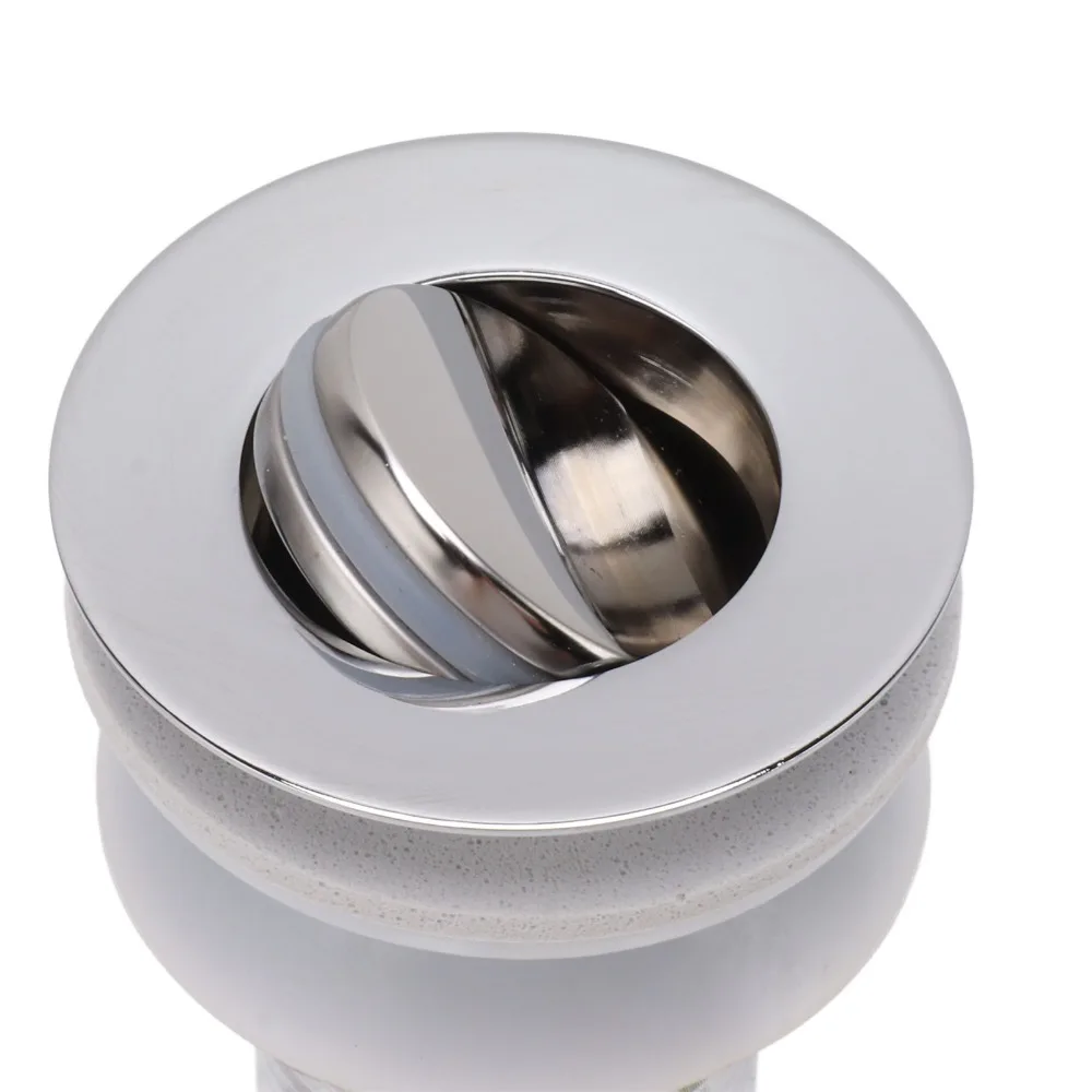 with Overflow Bathroom Sink Drain Flip Top Polished Electroplated Vanity Vessel Drain Short Design Anti Blocking