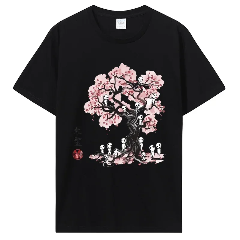 Anime CropTop kaus kartun lucu kaus Ponyo Harajuku pria katun Miyazaki Hayao kaus Studio kaus Streetwear