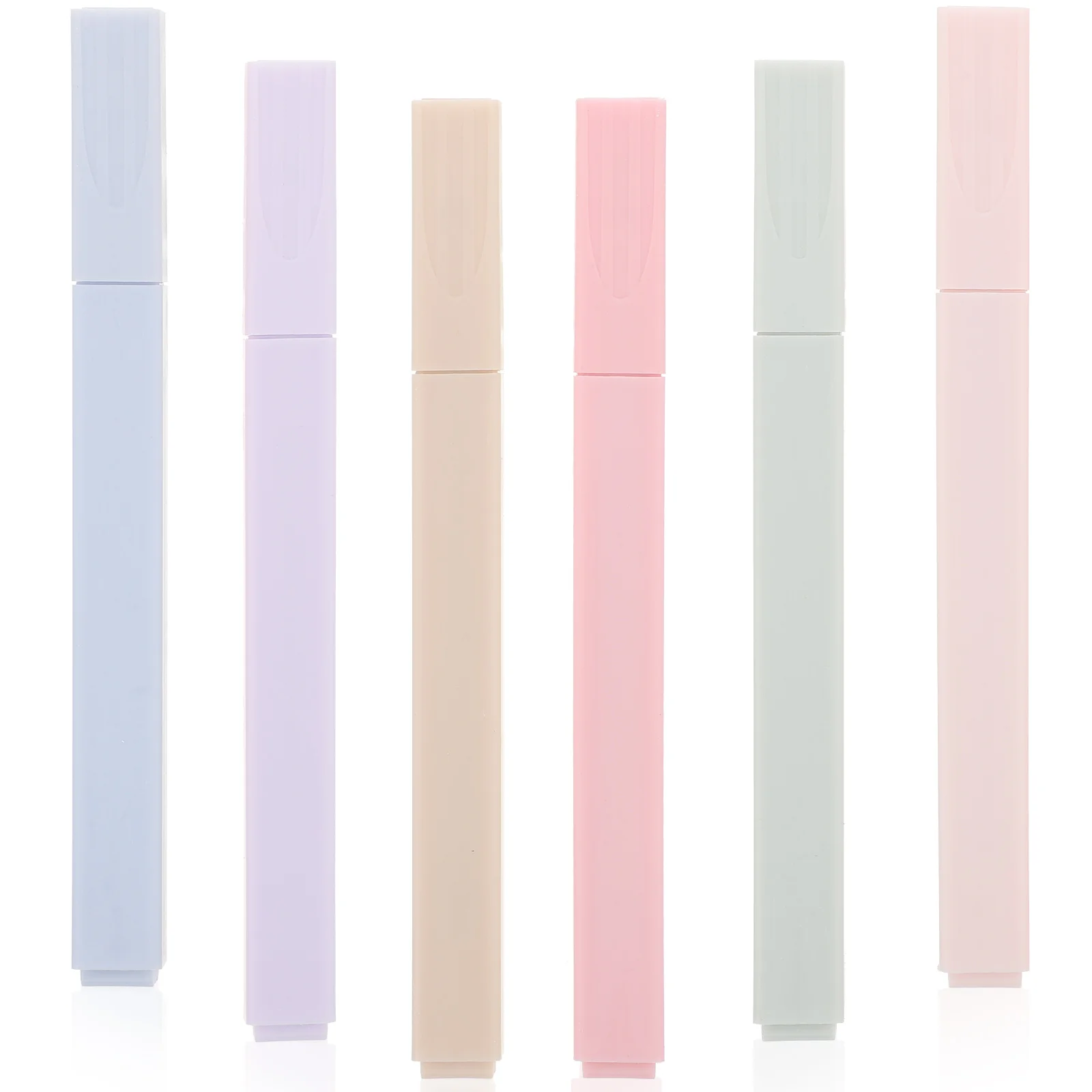 

6PCS Highlighter Pens Kawaii Stationery School Supplies Water-Based Longlasting Colors Easy Pull Remove Portable Gifts