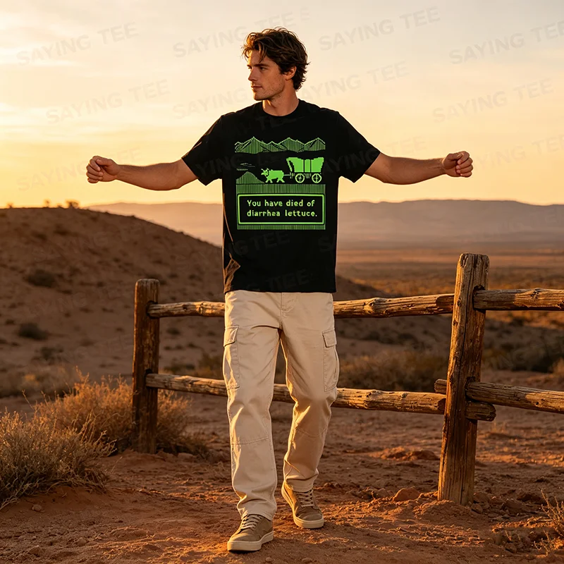 Diarrhea Lettuce - Lustiges T-Shirt Y2k Humorvolle Grafik-Bekleidung Baumwolle Kurzarm Vintage Spruch-T-Shirt Ästhetisches Streetwear-Outfit – Detail 4