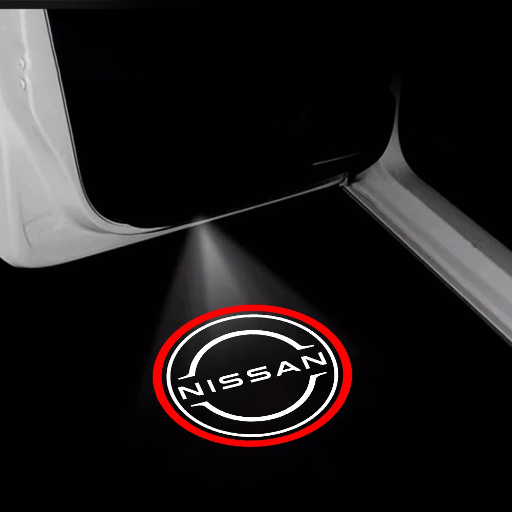 2Pcs Car Door Logo Courtesy Lamp Laser Projector HD Welcome Light For Nissan Juke Serena Versa Micra 350Z 370Z Armada Kicks