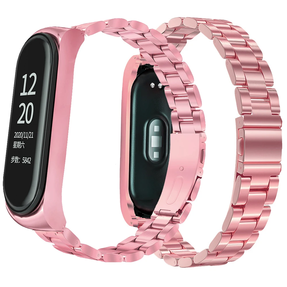 

Для Xiaomi Band 6/5/4/3 Band Ремешок из нержавеющей стали Браслет Xiaomi Металлический ремешок Niceese Wrist Xiaomi 3 4 Металлический ремешок