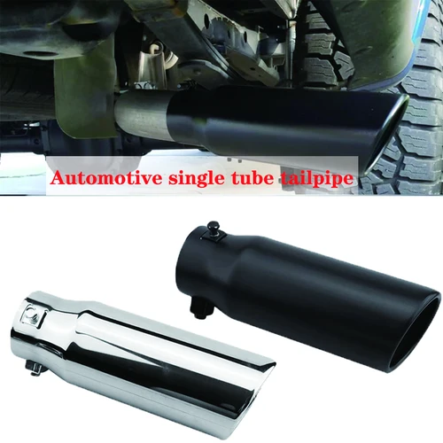 Silenciador modificado de tubo de escape General de 6,3 cm de diámetro para automóvil, nueva cubierta de Gas de cola de acero inoxidable con revestimiento Diagonal alargado