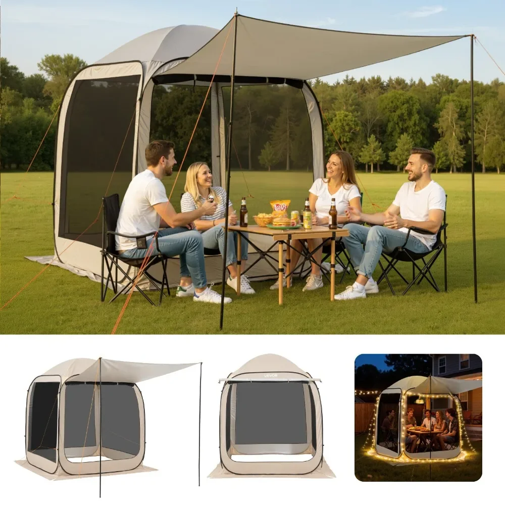 

Палатка-тент Pop Up Screen House 6' x 6' для кемпинга, солнцезащитный тент-навес для 4-6 человек