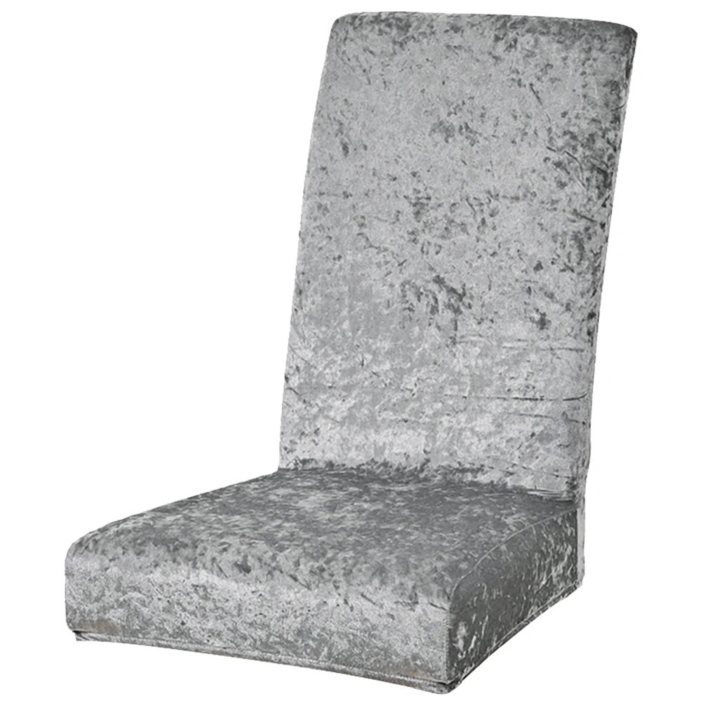 

Elastic Velvet Cover Golden Cashmere Stretch Dining Room Protector Grey L Size Anti Stain Home Cover For Chair Decor