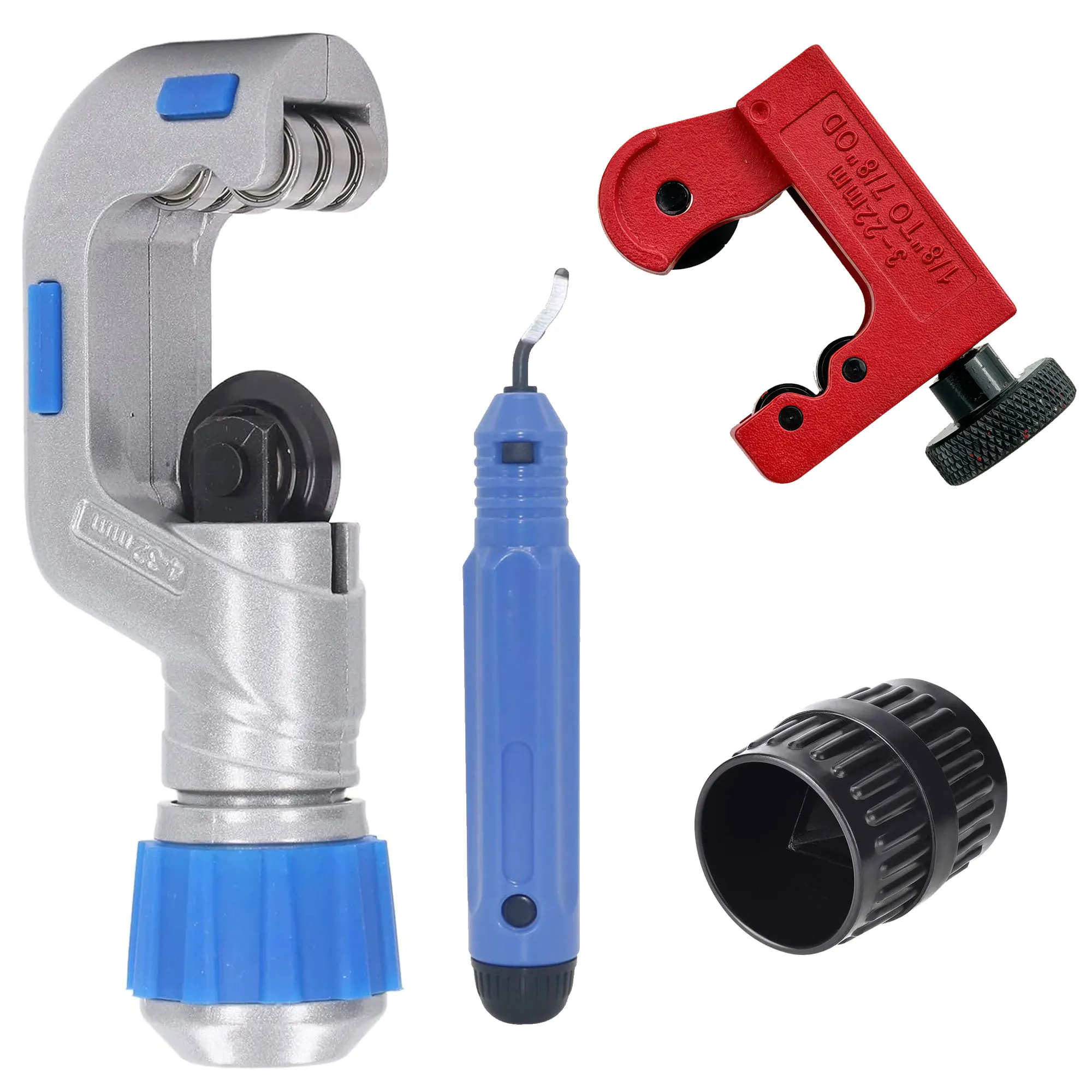 

Ultimate Tube Cutter Set - Heavy Duty PipeCutter 3/16"-1" OD, Mini Tube Cutter 1/8"-7/8",Deburring Tool - for Copper, Aluminum