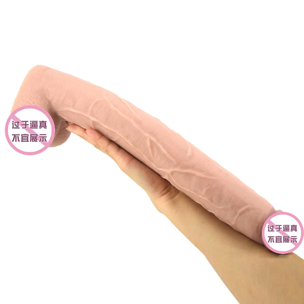 15,5-Zoll langer gefälschter Penis realistisches weiches Silikon großer Saugnapf-Dildo Analplug G-Punkt-Simulator weiblich männlich Vaginalmassage