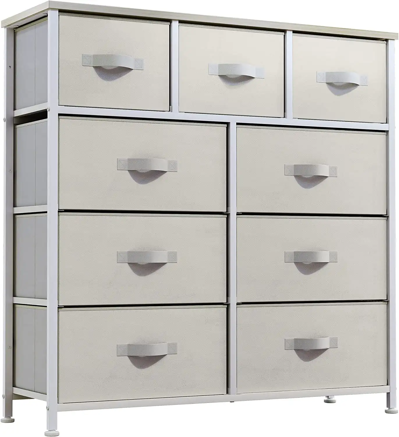 

Dresser with 9 Drawers - Fabric Storage Tower, Organizer Unit for Living Room, Hallway, Closets & Nursery - Sturdy Steel Frame