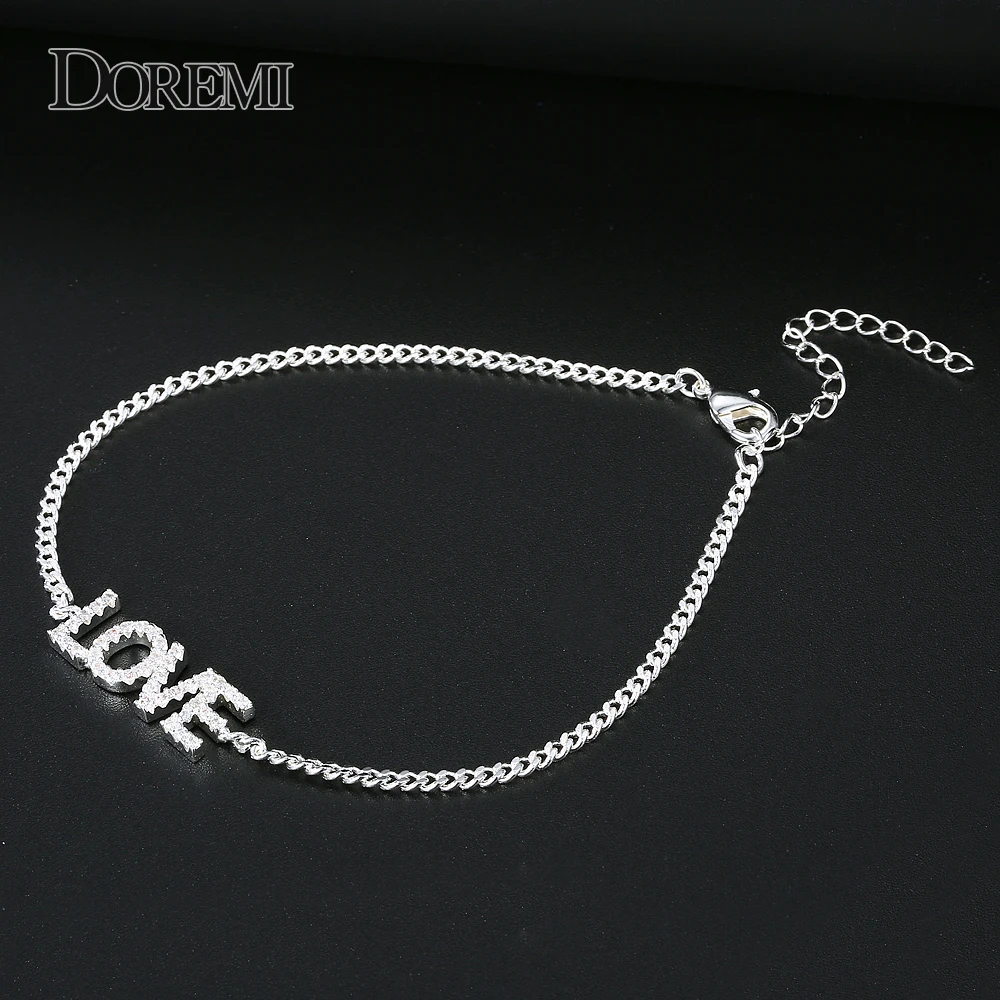 

Lateefah Women's Heart Crown symbol letter ankle bracelet Crystal letter 21cm3A Zircon custom name/Number Ankle chain Women's fo
