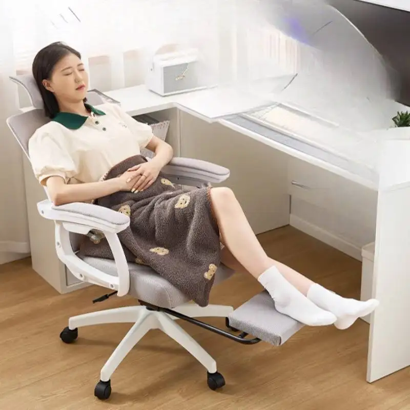 Headrest Control Office Chair Reclining Massager White Comfortable Computer Chair Ergonomic Wheels Bureau Stoel Office Furniture