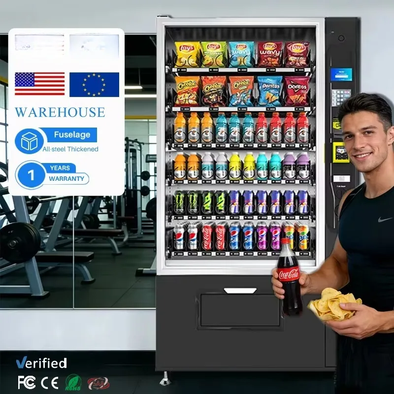 Gym Vending Machine for Bottled Water Sports Drinks Energy Beverages and Packaged Snacks for Fitness Centers
