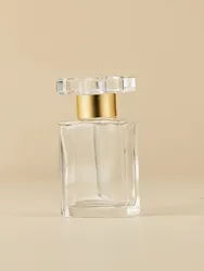 15ml Transparent Essence Bottle with Square Cover - Perfect for Essential Oils, Perfume, and More - Portable and Refillable