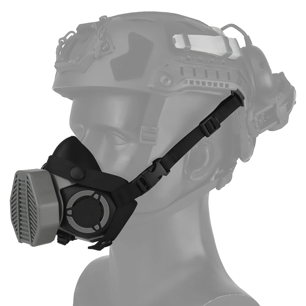 SOTR-Maske, spezielle taktische Atemschutzmaske, halbes Gesicht für Militar Paintball, Airsoft, CS, Cosplay, HEPA-Filtration, Partikel – Detail 28