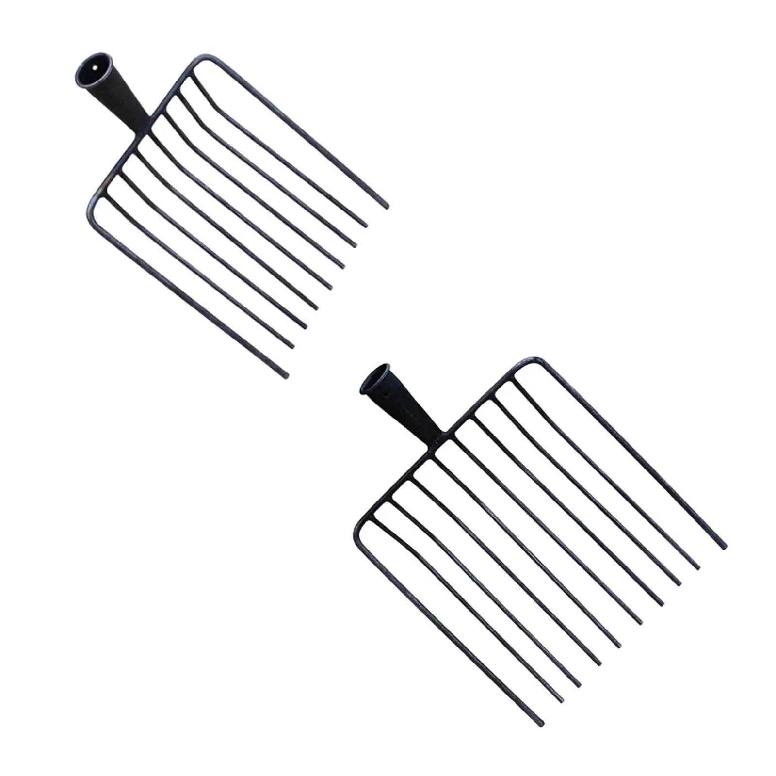 Pitchfork Tool Replacement Head, Agricultural Fork for Garden Tasks 9 teeth Steel Stall Shaving Fork for Lawns Road Maintenance