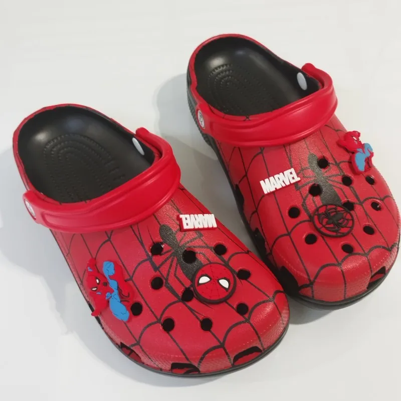 

Disney Marvel Spider Man Hole Sandals Slippers Beach Casual Shoes Breathable Kawaii Summer Home Shoes Slippers Kids Adult Gift
