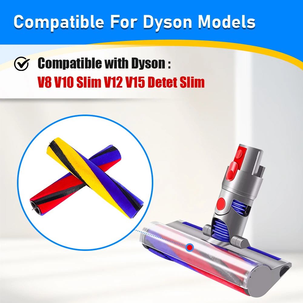 استبدال فرشاة الأسطوانة الناعمة لدايسون V8 سليم/V10 سليم/V12 كشف سليم/V15 كشف سليم مكنسة كهربائية المتداول أجزاء الفرشاة