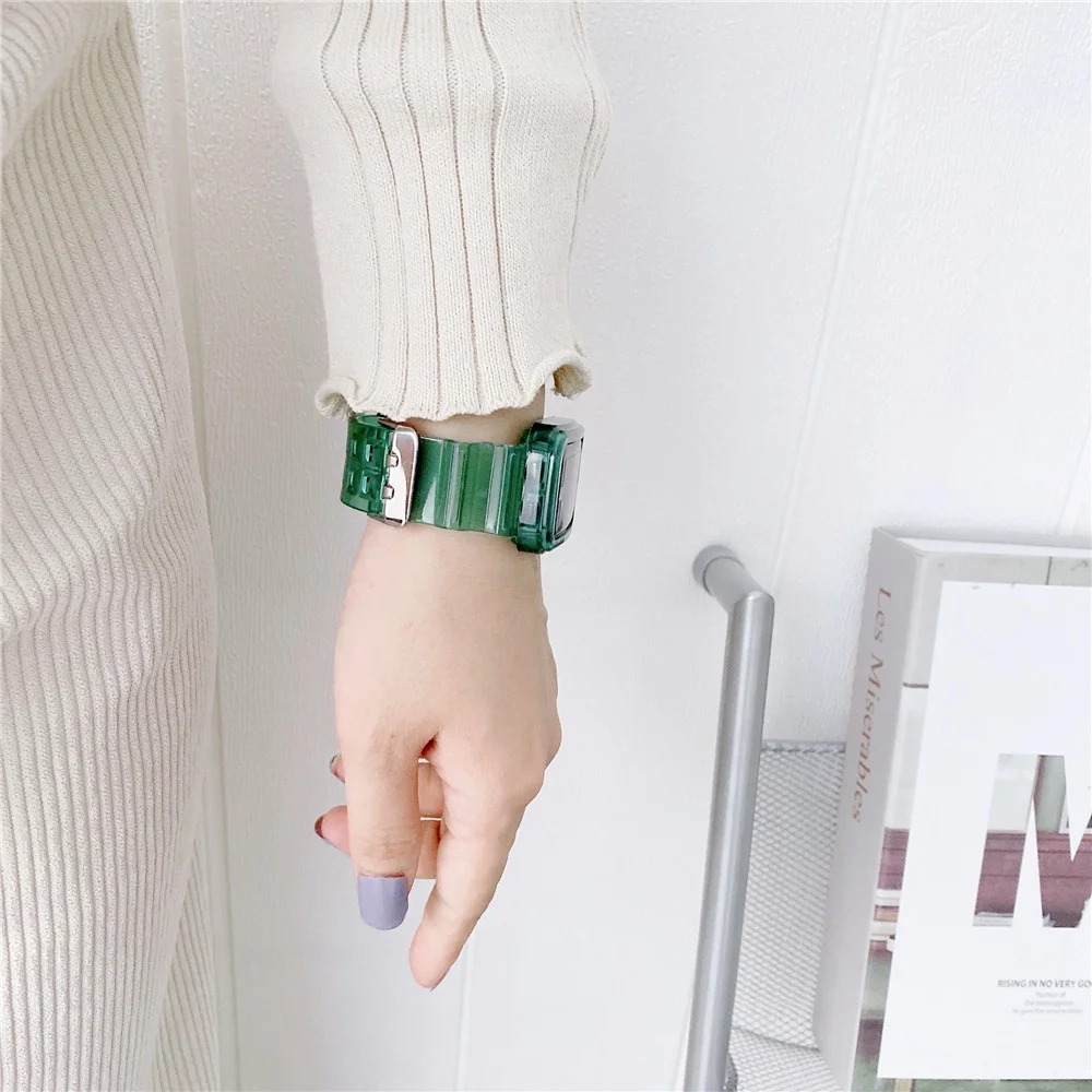 Cool Clear Sport Strap With Case for Huawei band 6 7 Strap Honor Band 6 Transparent Silicone Band Strap for Huawei band 6 pro