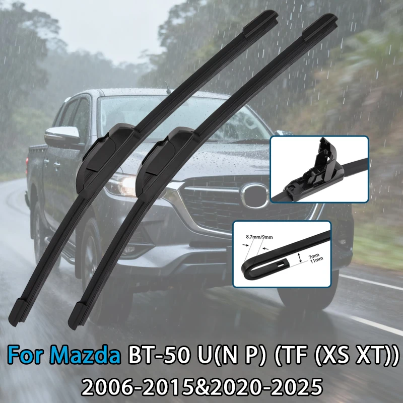 Für Mazda BT-50 U(N R P) TF (XS XT) 2006-2025 Auto Wischer Klinge Front Scheibenwischer Fit U haken Arm Windschutzscheibe Auto Wischer Klingen