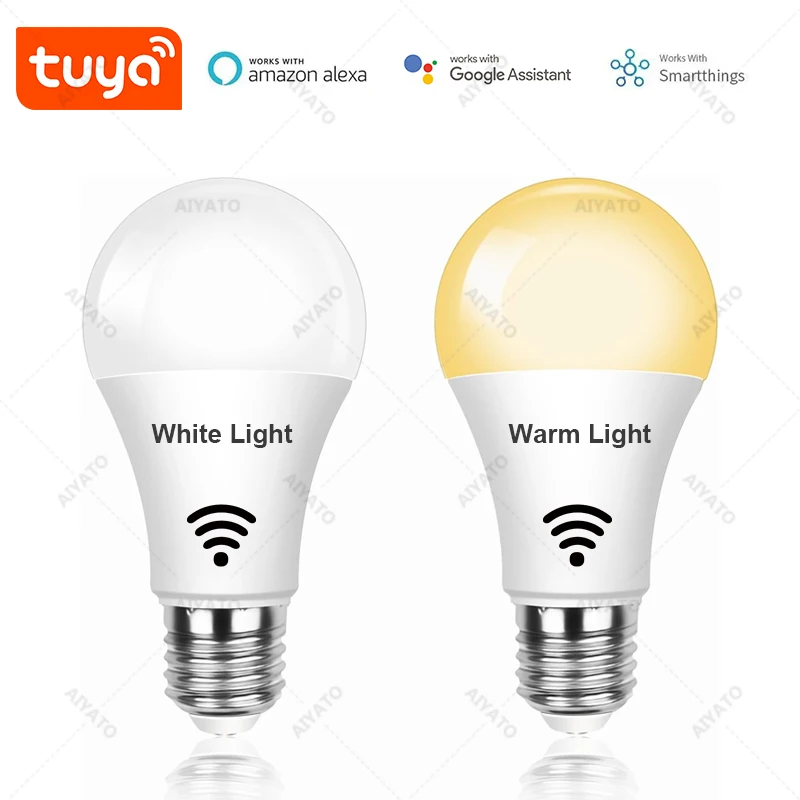 Smart Life APP WiFi E27 Bulbs 2700-6500K Cool White Warm White Neutral Llight 220V  Dimmable Alexa Google Home Voice Control