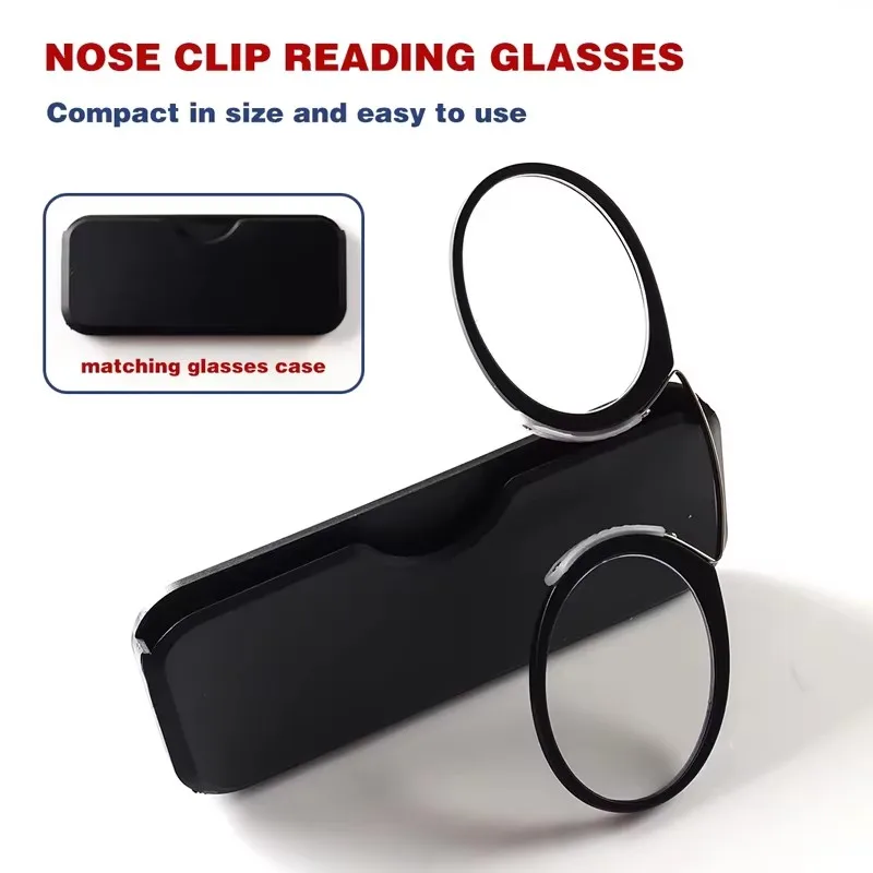 Stick On Phone Mini Clip Nose Bridge Reading Glasses Ultra Thin Reading Glasses 100-300 Portable Presbyopic Glasses With