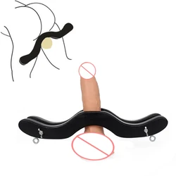 Penis Ring Ball Stretcher Humbler CBT Cock Cage for Men Scrotal Fixture BDSM Sex Toys Wood Ankle Cuffs Testis Training Adult 18+