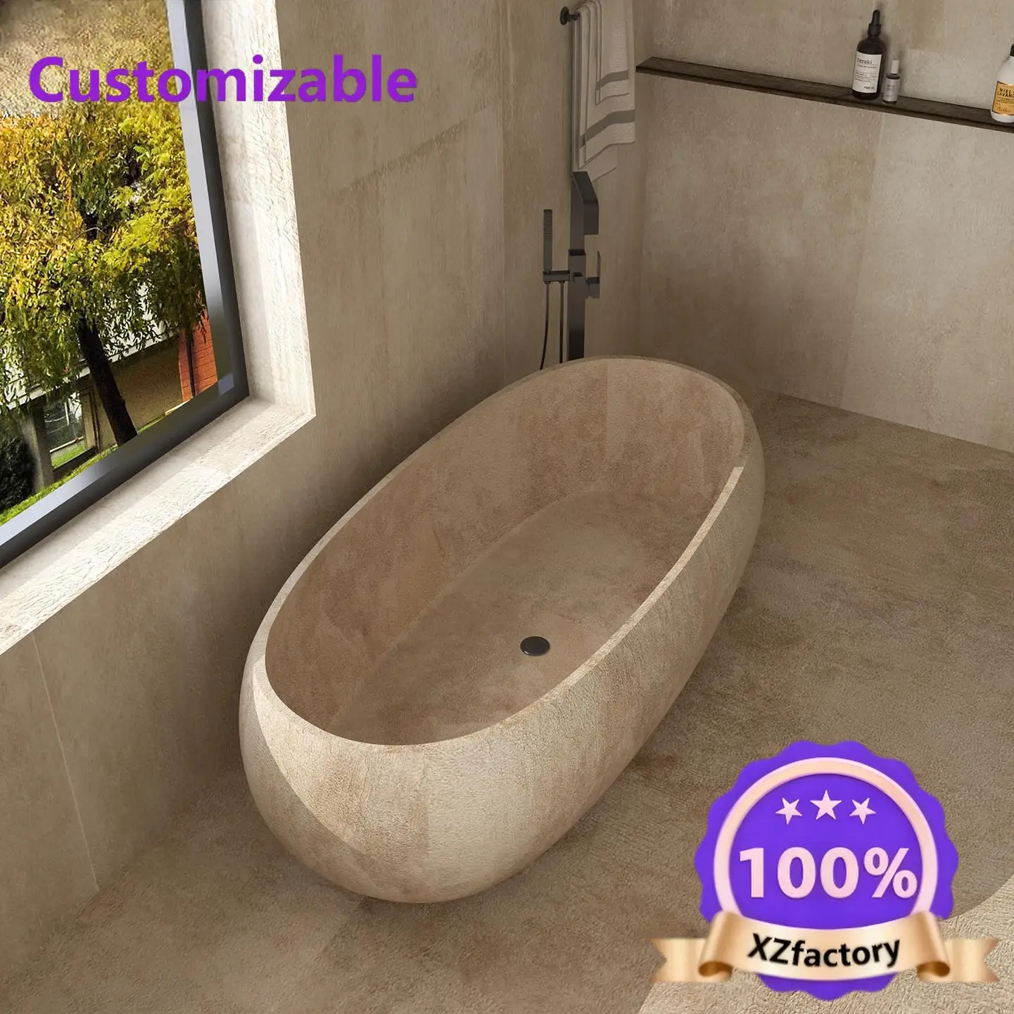 

Factory Direct 2026 Top RatedAny Size Custom Retro Oval Freestanding Soaking Bathtub Multi Space Easy Clean Ergonomic Waterproof