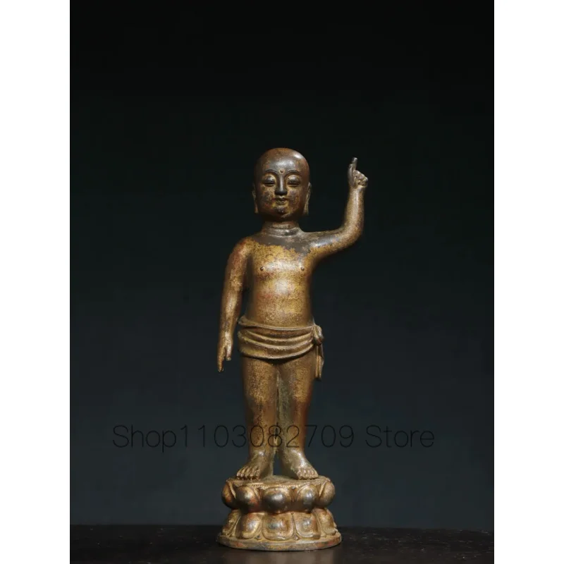 27cm Copper Shakyamuni Crown Prince Buddha Ornament Guanyin Bodhisattva